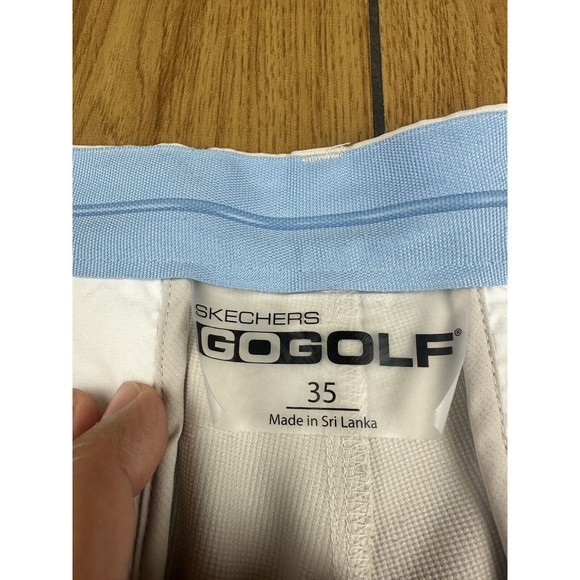 Skechers Go Golf Pants Mens Size 35 Light Beige Khaki Flat Front Pockets - Picture 3 of 16